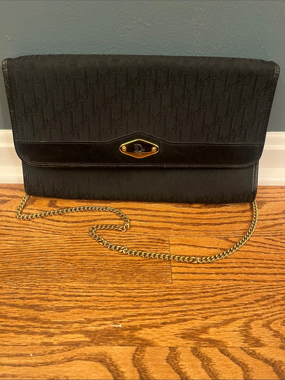 Christian Dior Trotter Canvas Chain Shoulder Bag Black - Picture 11 of 13